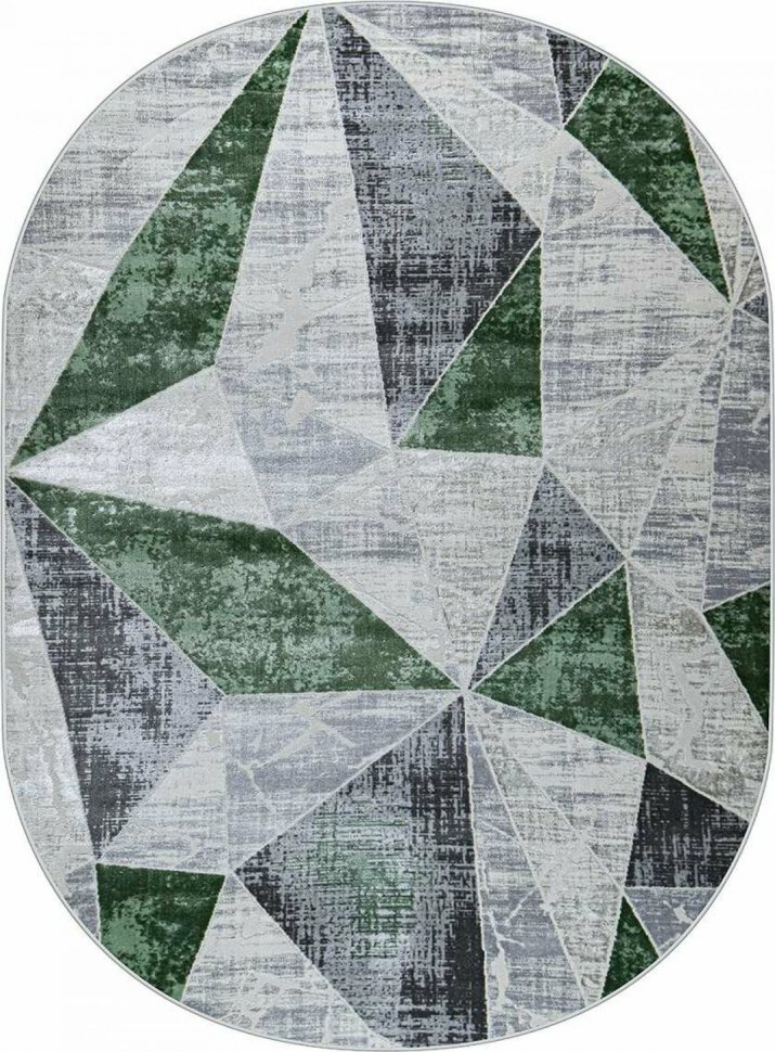 37515A OVAL GREEN FLS / L.GREY Kleopatra (0.8 х 1.5 м)