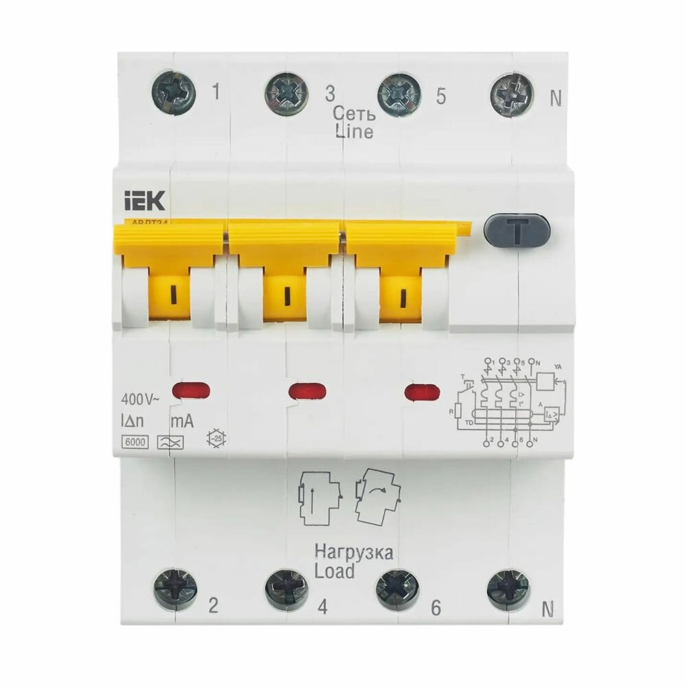 АВДТ34 MAD22-6-020-C-30 Автоматический выключатель дифференциального тока трехполюсный+N 20А (тип A, Упаковка (3 шт.) IEK - фото №18