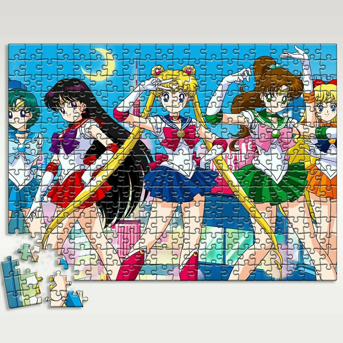 Пазл картонный 39,5х28 см, размер А3, 300 деталей, модель Аниме Сейлор Мун Sailor moon - 7562