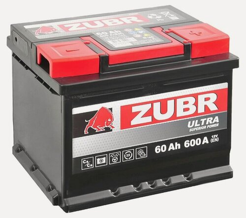 Изображение товара Аккумулятор автомобильный Zubr Ultra 60 А/ч 600 А обр. пол. Евро авто (242х175х190) ZU600