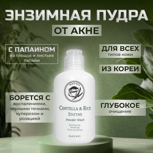 Black Rice Энзимная успокаивающая пудра Centella Rice Enzyme Powder Wash (100 g)