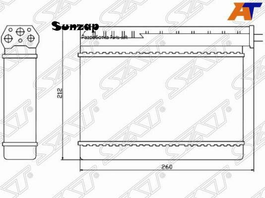 SAT ST-BM32-395-0 Радиатор отопителя салона BMW 3 E36 90-98/ 5 E39 95-03 (трубчатый)