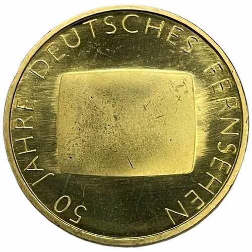 ФРГ 10 евро 2002 г. (50 лет немецкому телевидению) (G) (Ag/Au) (Proof) клуб нумизмат монета 10 евро германии 2002 года серебро музей
