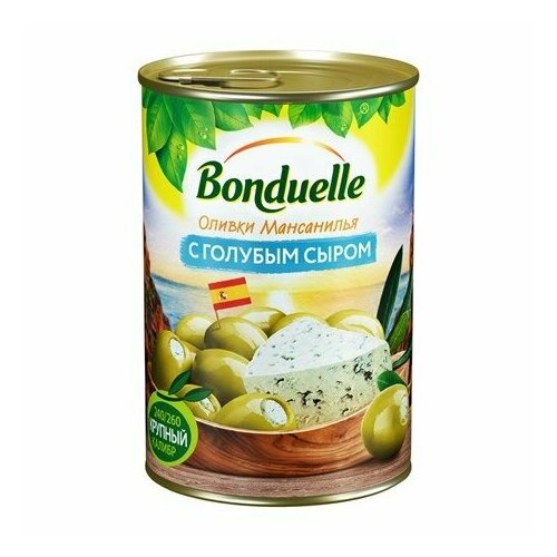 Bonduelle Оливки с голубым сыром, 314 мл