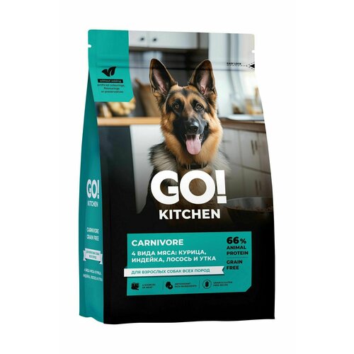 Go! Kitchen Carnivore Grain Free - Сухой корм для собак 4 вида мяса, с курицей, индейкой, уткой и лососем (9.98 кг)