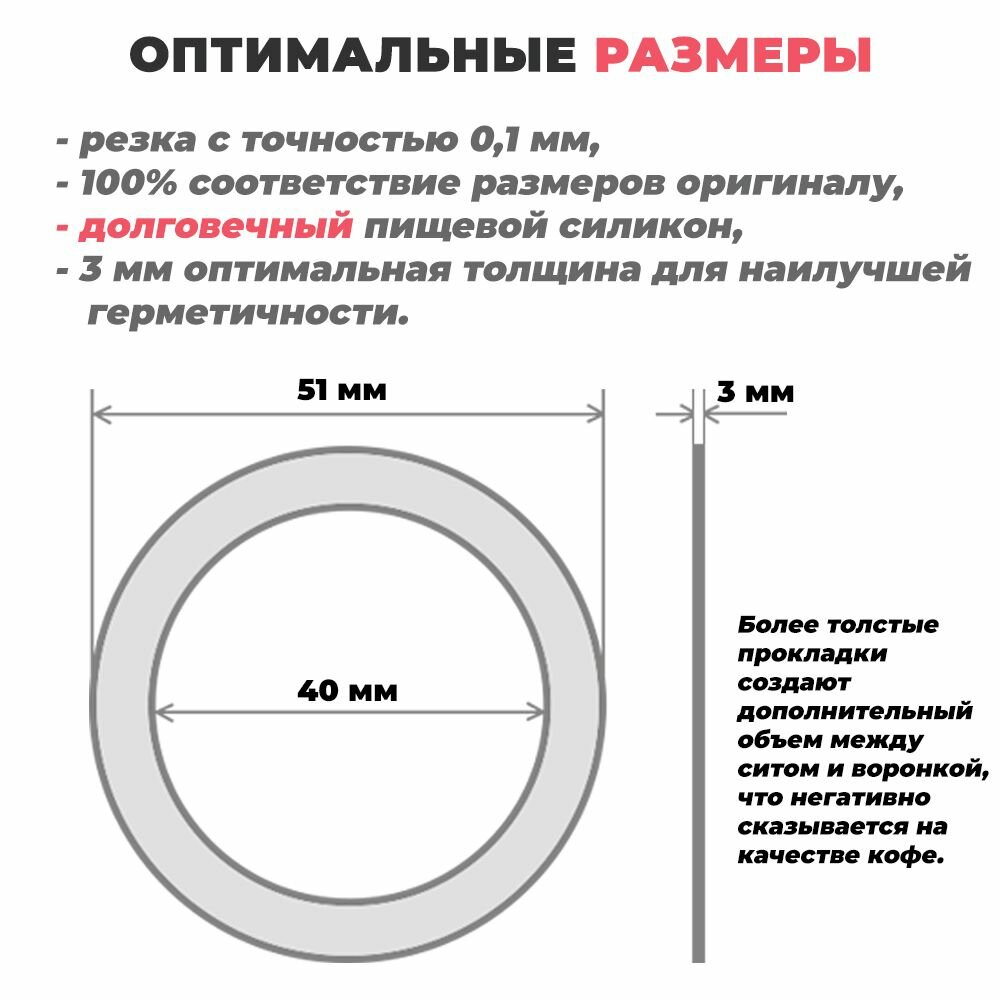 Долговечное уплотнительное кольцо из силикона для алюминиевой гейзерной кофеварки Bialetti на 1 порцию