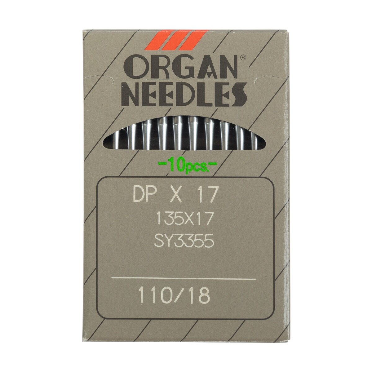 Иглы ORGAN DPх17, для промышленных швейных машин, №110, 10 шт