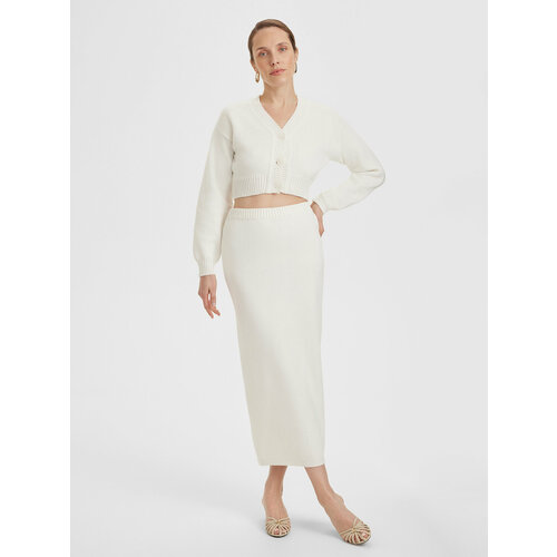 Юбка KIVI CLOTHING, размер 40-46, белый платье поло kivi clothing повседневное свободный силуэт миди вязаное размер 40 48 черный
