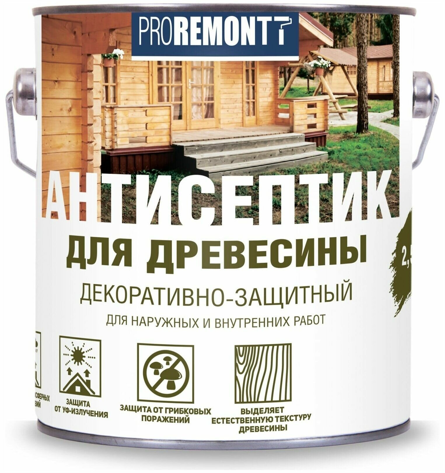 Антисептик для древесины PROREMONTT орех, 2,5л