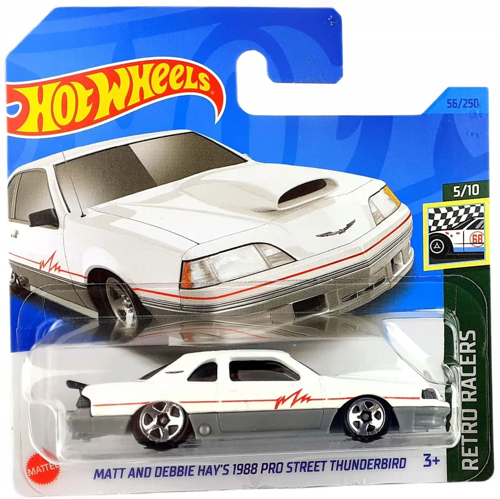 Машинка Hot Wheels коллекционная (оригинал) MATT AND DEBBIE HAY'S 1988 PRO STREET THUNDERBIRD белый HKH05