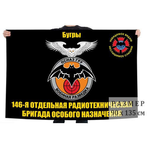 Флаг 146 отдельной радиотехнической бригады особого назначения ГРУ 90x135 см флаг спецназ гру 90x135 см