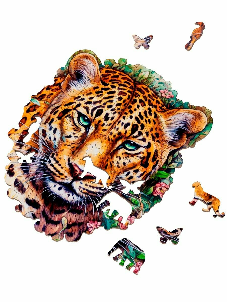 Деревянный пазл "Леопард" для детей от 7 лет
