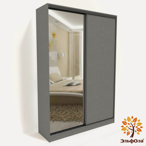 Изображение товара Шкаф-купе ЭльфОла "Гранд", 152х60х220 см, цвет серый шифер/черный