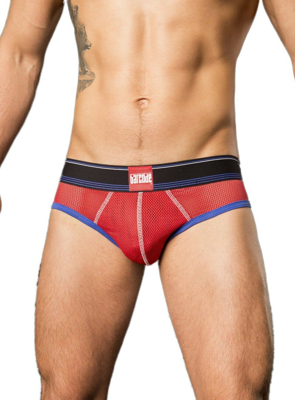Трусы-джоки "Backless Briefs Bond Street - Red/Navy/Black" / Barcode Berlin / Красный / Размер XL