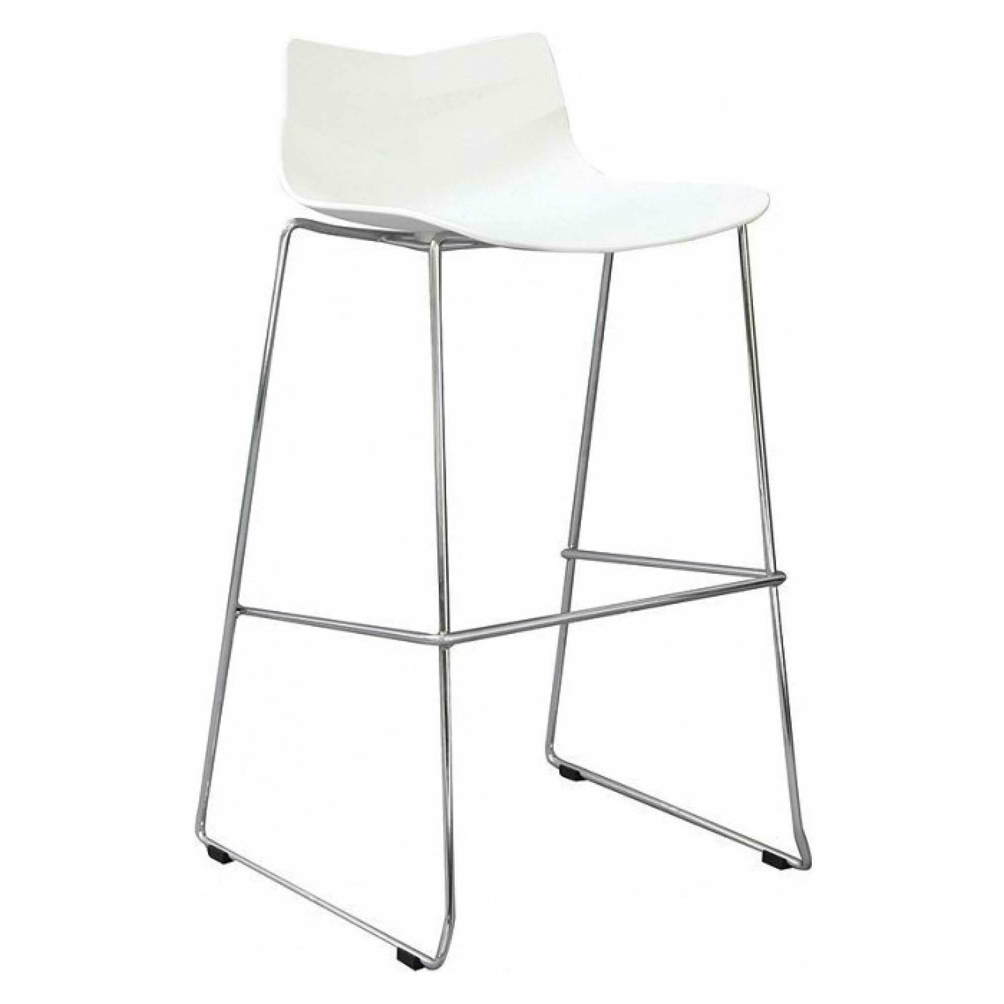 Стул барный LEAF-06 ESF белый; пластик, металл; твердое сиденье; без подлокотников