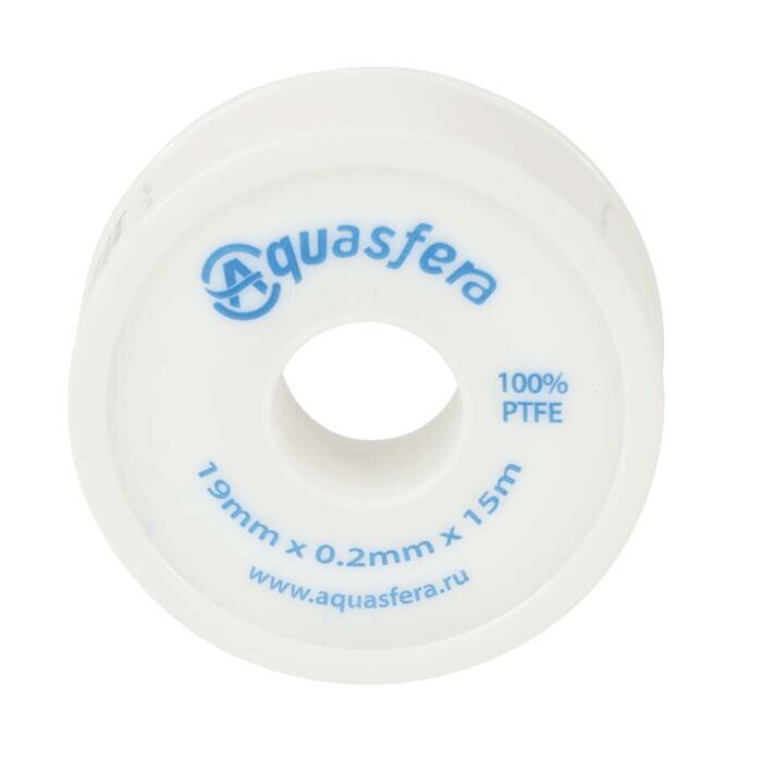 Лента ФУМ PTFE 6020 19ммх0,2ммх15м катушка среда: вода Aquasfera 6020-04 — фото 1