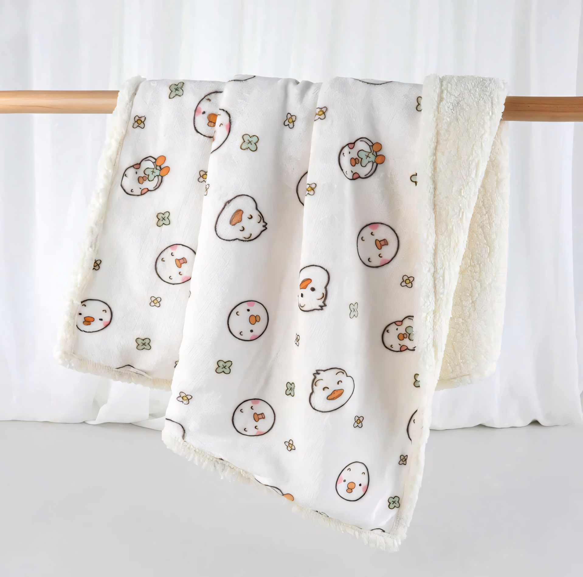 Плед Baby Yue Rabbit для малышей, двусторонний, уточка, 75х100 см