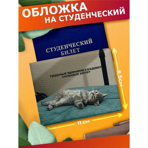 фото Обложка для студенческого билета sticker joy, бежевый