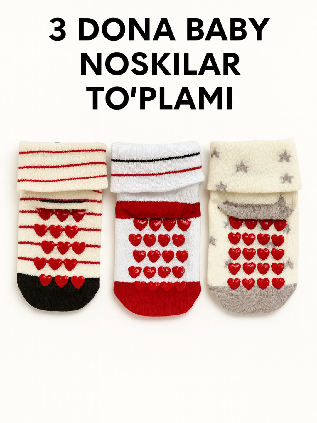 Носки Baby NC 3 пары, размер 22-24, 000 белый — фото 1