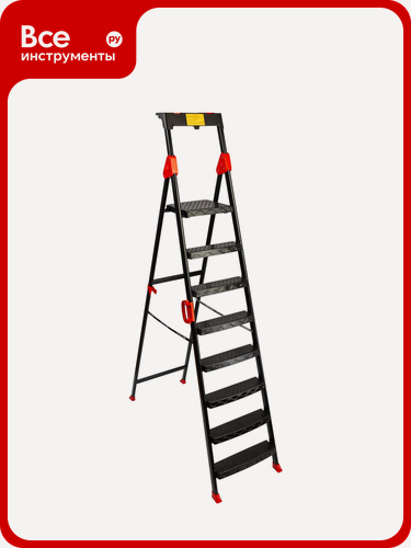Изображение товара Стальная стремянка с органайзером усиленная Perilla 8 ступеней 133508