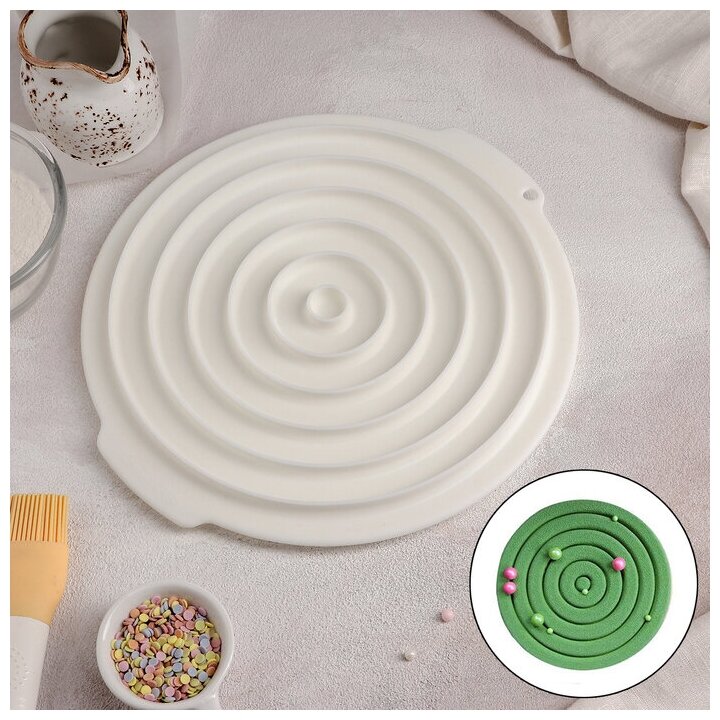 Форма силиконовая для муссовых десертов и выпечки Доляна «Слои», 27×25,5 см, цвет белый