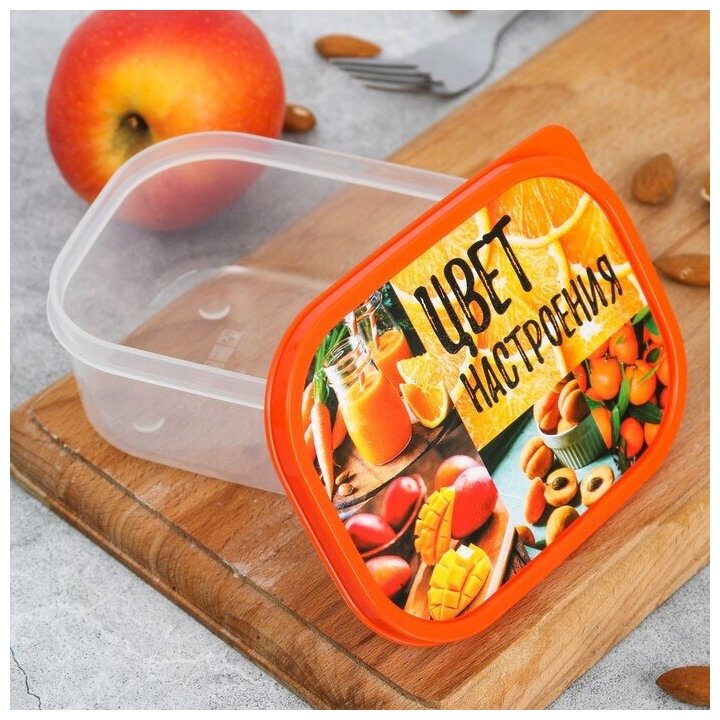 FoodVibes ланч-бокс Цвет настроения, 10.5x13.5 см, оранжевый - фотография № 7