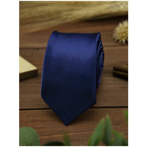 Галстук 2beMan, синий галстук узкий мужской атласный однотонный черный