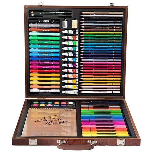 Набор для рисования Xiaomi DELI Painting Set Wooden Box (1 set / box) simbalion painting double layer wooden box suit children painting group watercolor pen color lead oil painting gift box