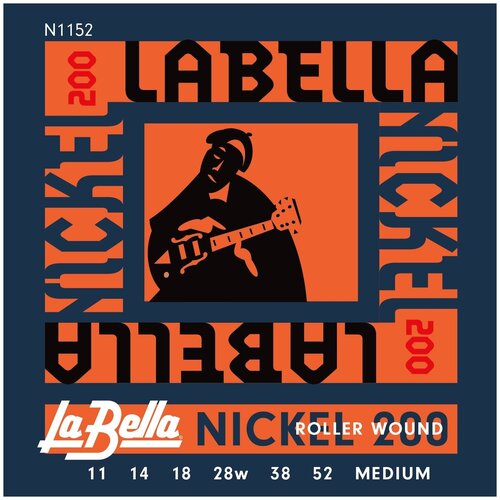 n1252 nickel 200 roller wound комплект струн для электрогитары 012 052 la bella N1152 Nickel 200 Roller Wound Комплект струн для электрогитары 011-052 La Bella