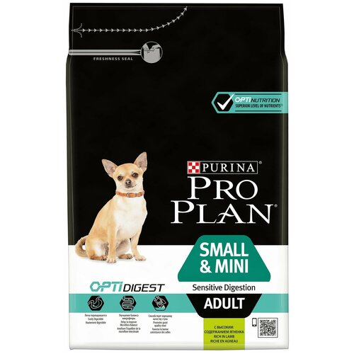 Pro Plan Adult Small Mini Sensitive Skin 3кг Сухой корм для собак мелких пород с чувствительной кожей с ягненком и рисом 3кг