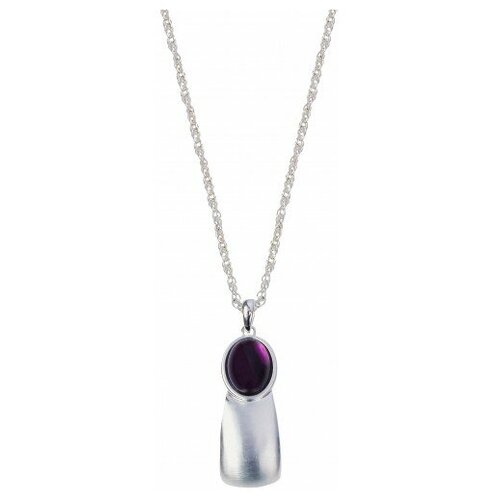 Колье WowMan Jewelry, кристалл, фиолетовый, серебряный кулон унакит кристалл биж сплав 4 см