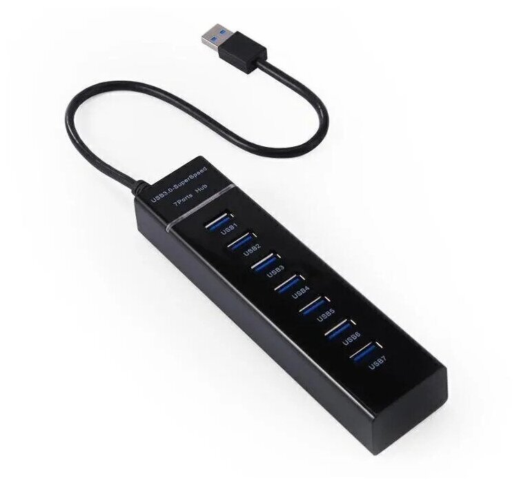 USB HUB 3.0 / USB-концентратор USB 3.0 на 7 портов / Разветвитель для компьютера / ХАБ-разветвитель для ПК / Ноутбука