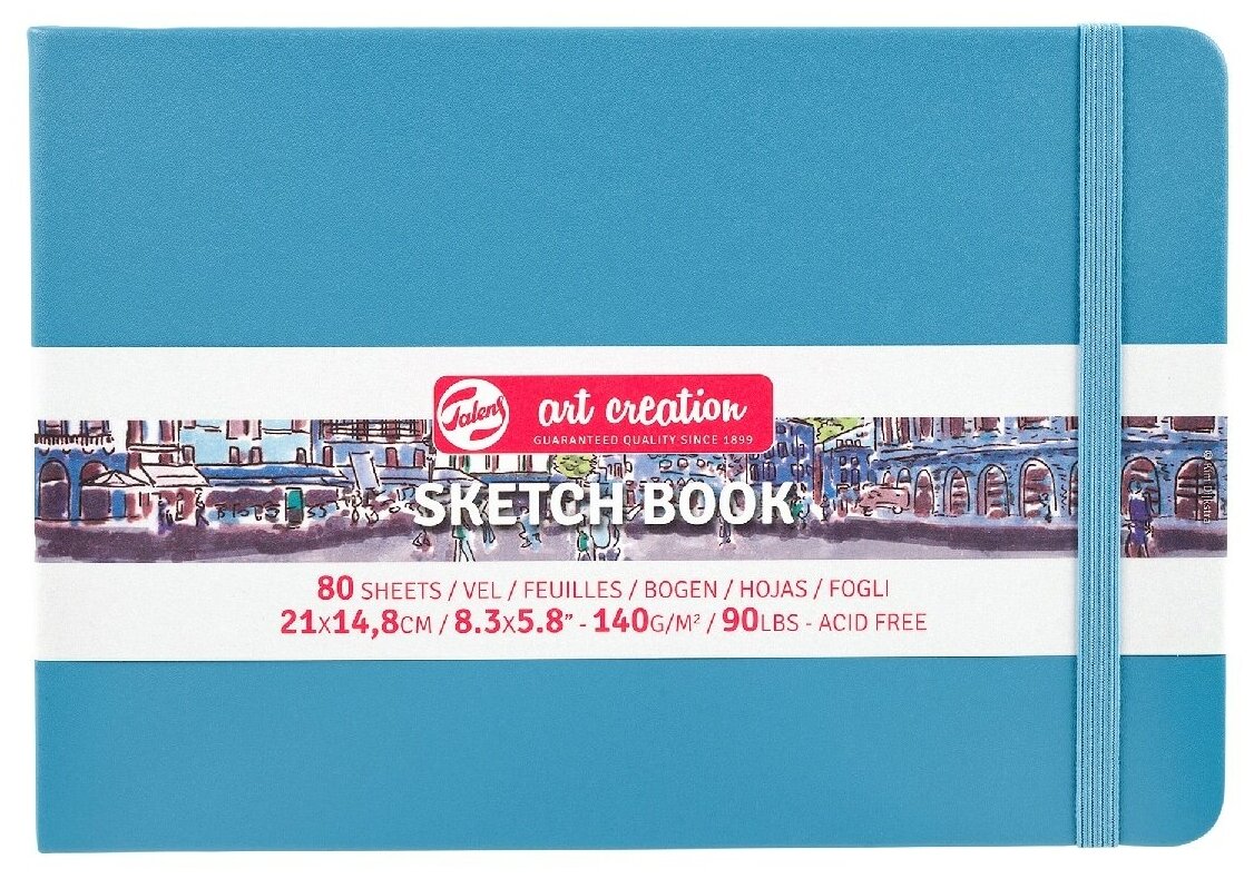 Блокнот для зарисовок Art Creation, 80 листов, 21х15 см., синий Royal Talens - фото №1