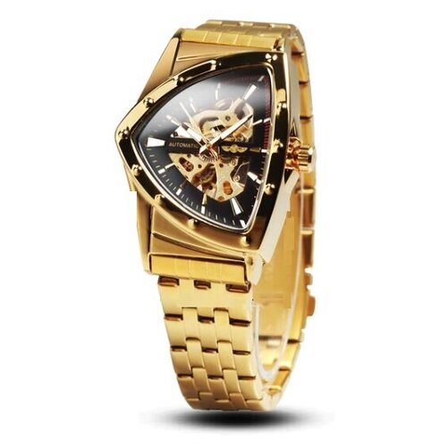 Наручные часы WINNER, черный, золотой мужские наручные механические часы скелетоны forsining с автоподзаводом