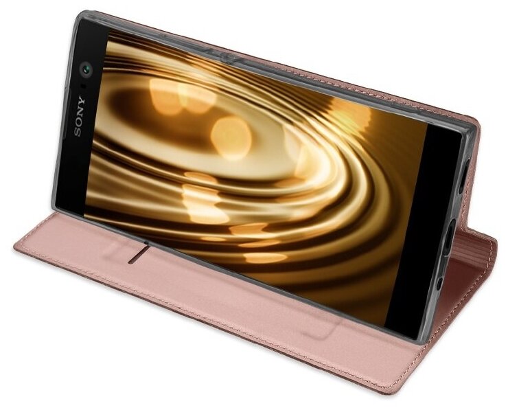 Чехол-книжка MyPads для Sony Xperia XA2 Dual водоотталкивающий с мульти-подставкой на жесткой металлической основе черный