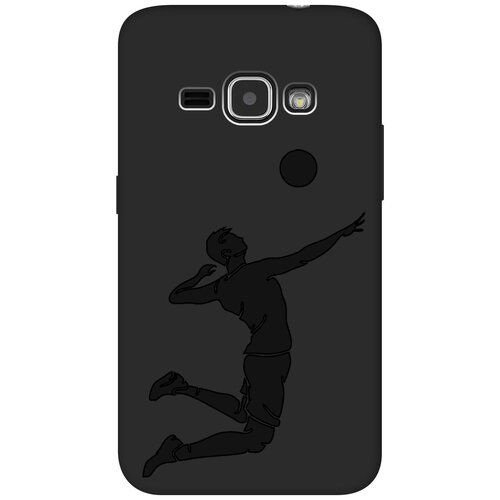 Матовый чехол Volleyball для Samsung Galaxy J1 (2016) / Самсунг Джей 1 2016 с эффектом блика черный матовый чехол unicorns and candies для samsung galaxy j1 2016 самсунг джей 1 2016 с 3d эффектом черный