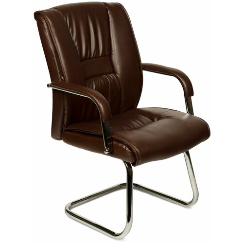 Кресло конференц ТМ дэфо MARVIN CF экокожа, коричневый