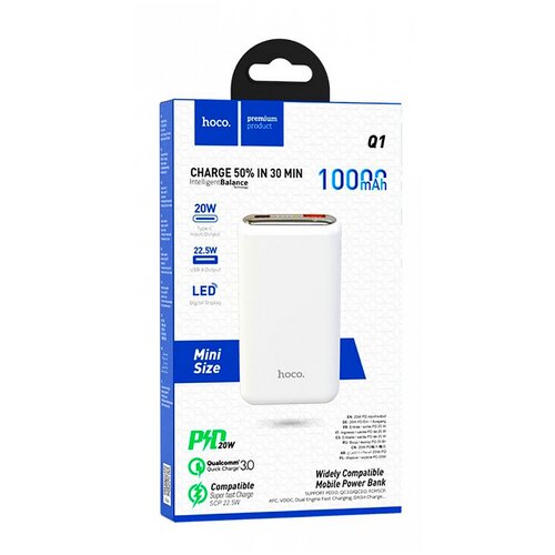 Power bank Q1 10000mahВнешний портативный аккумулятор беспроводнойПовербанкзарядка для телефона 306000₽