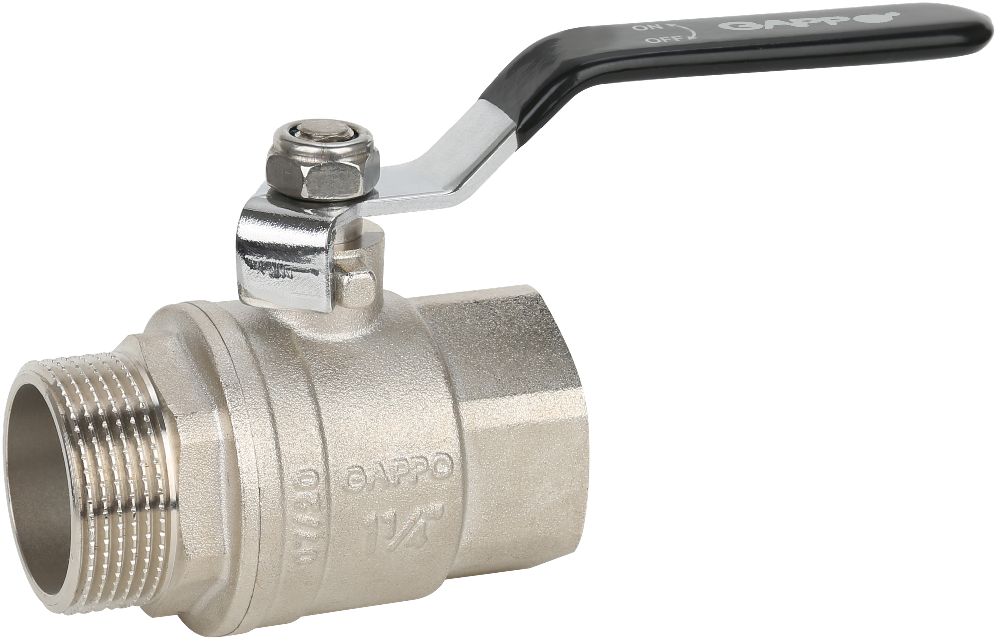 фото Кран шаровой, полнопроходной, ВР-НР, рычаг из стали, 1 1/2" x 1 1/2" Gappo (G227.08)