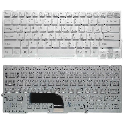 Клавиатура для ноутбука Sony Vaio VPC-SD VPC-SB серебристая клавиатура для ноутбука sony vaio vpc sb3m1r w серебристая c подсветкой без рамки