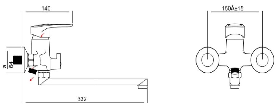 Смеситель д/ванны с плоским длинным изливом, керам. картридж 40 мм, хром, Эверест, арт B22-025 - фотография № 6