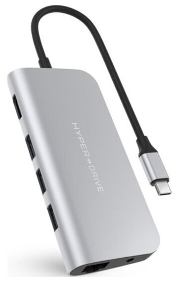 Мульти хаб HyperDrive POWER 9-in-1 USB-C Hub серый (HD30F-GRAY)
