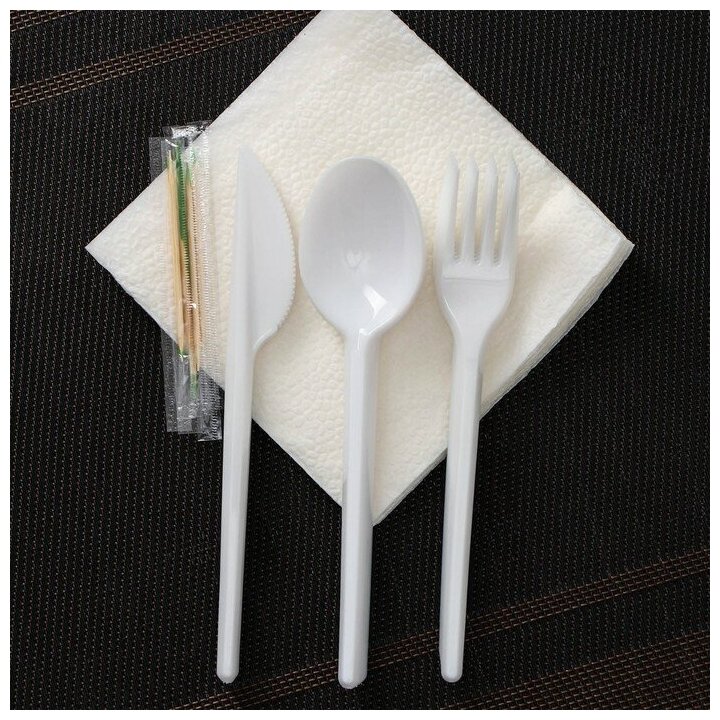 Набор одноразовой посуды «Биг-Пак №1», на 6 персон, цвет белый - фотография № 6