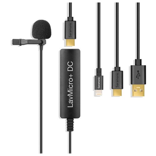 Микрофон петличный Saramonic LavMicro+ DC, разъем Lightning, Type-C, USB-A