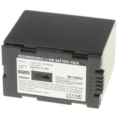 Аккумуляторная батарея iBatt 3300mAh для Panasonic CGR-D16S, CGR-D220, CGR-D320, CGR-D54S, VSB0418, CGP-D54S, CGR-D120, CGR-D16 усиленный аккумулятор для panasonic cga d54s cgr d54s vw vbd55