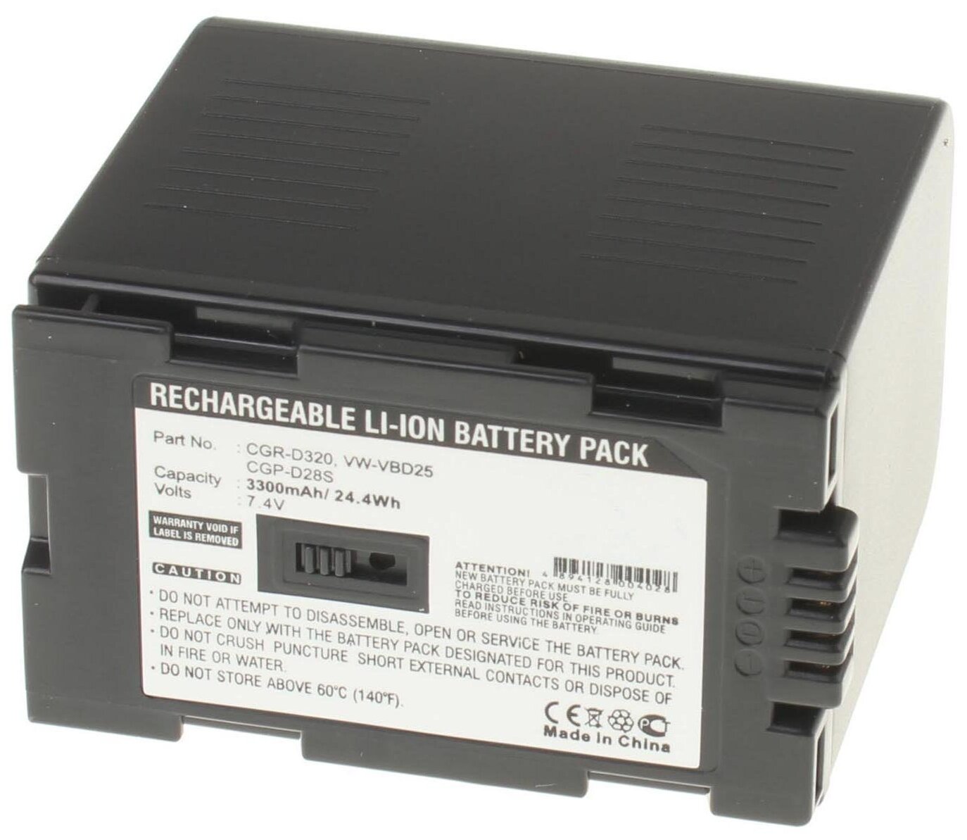 Аккумуляторная батарея iBatt 3300mAh для Panasonic CGR-D16S, CGR-D220, CGR-D320, CGR-D54S, VSB0418, CGP-D54S, CGR-D120, CGR-D16