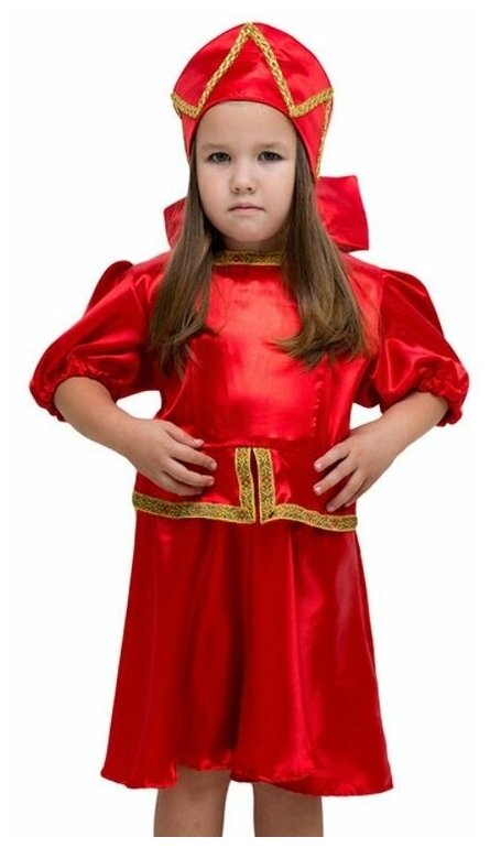 Карнавальный костюм кадриль, красный, на рост 122-134 см, 5-7 лет, Бока 2521-бока