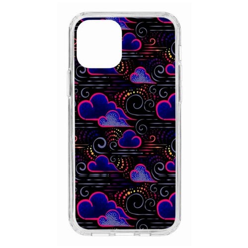 фото Чехол на apple iphone 12 kruche print dreams/накладка/с рисунком/прозрачный/бампер/противоударный/ударопрочный/с защитой камеры кruче
