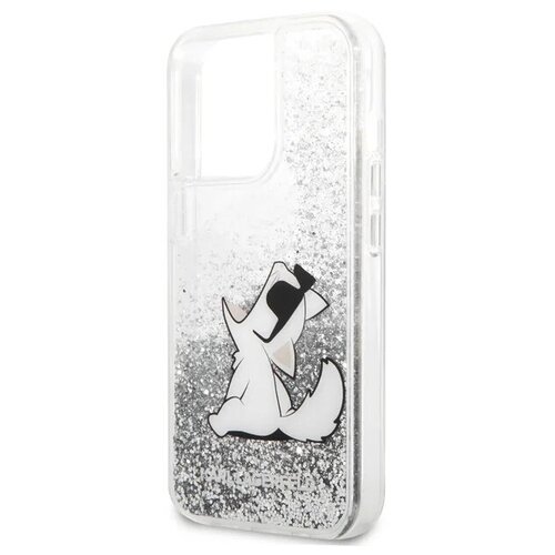 фото Lagerfeld для iphone 13 pro max чехол liquid glitter choupette fun hard silver karl lagerfeld