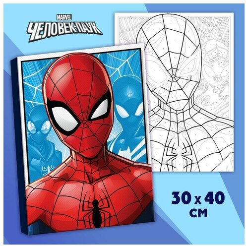 MARVEL Картина по номерам в плёнке, 30х40 см, Человек-Паук marvel картина по номерам в плёнке человек паук 30х40 см